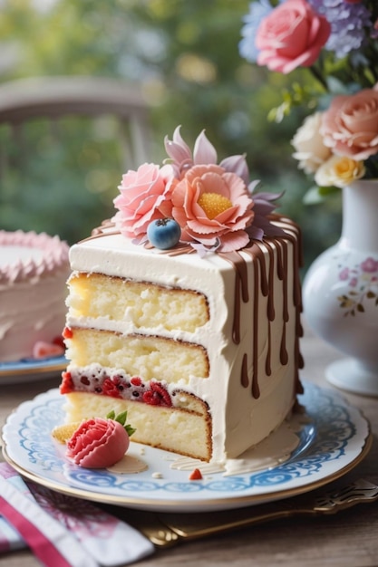 Un gâteau délicieux à l'eau à la bouche