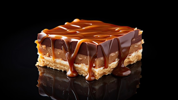 un gâteau avec du caramel dessus