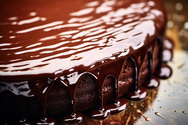 Photo un gâteau avec du glaçage au chocolat qui a le numéro 1 dessus