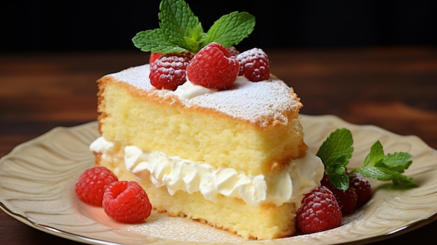 Gâteau à l'éponge avec de la crème au beurre