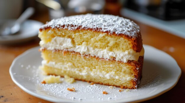 Gâteau à l'éponge à la vanille avec de la crème et des fraises