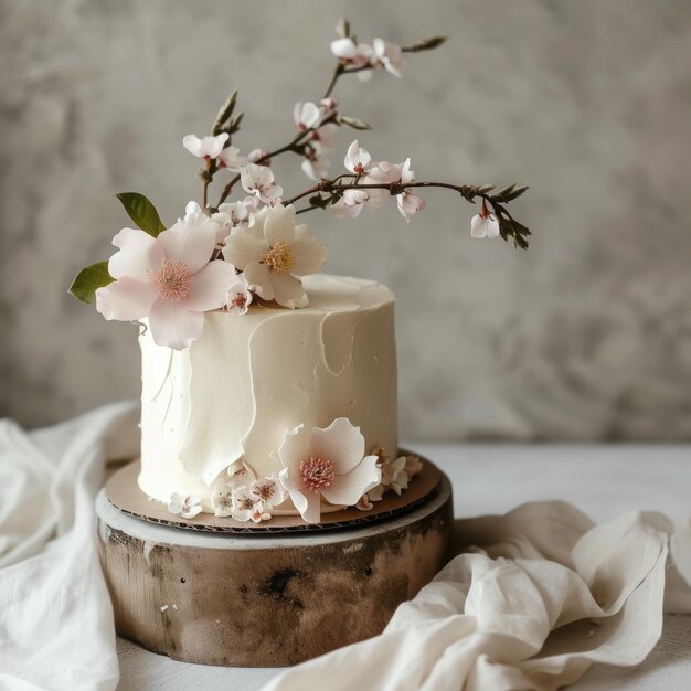 Photo gâteau de fête blanc