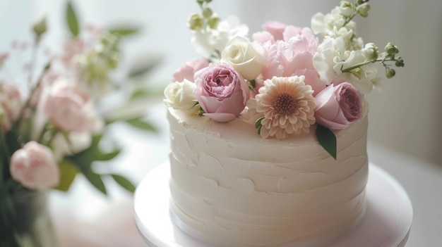 Photo gâteau de fête blanc