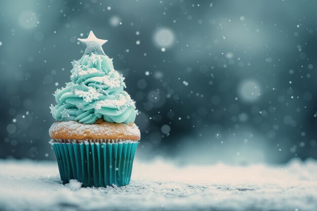 Un gâteau de fête avec une décoration sur le thème de l'hiver