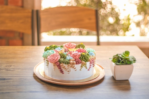 Photo gâteau de fête de naissance en fête