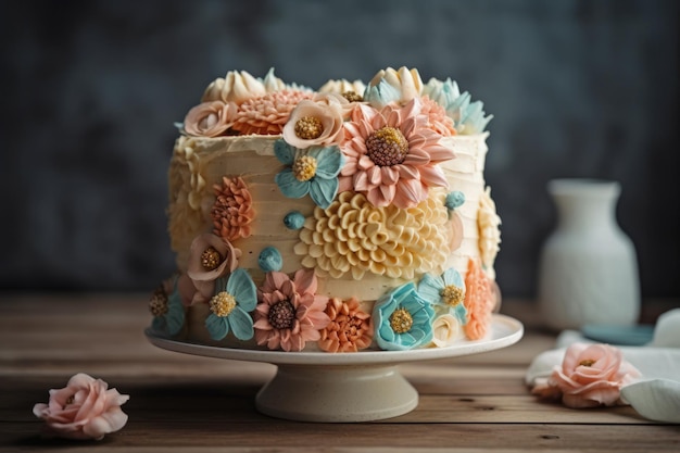 gâteau avec des fleurs