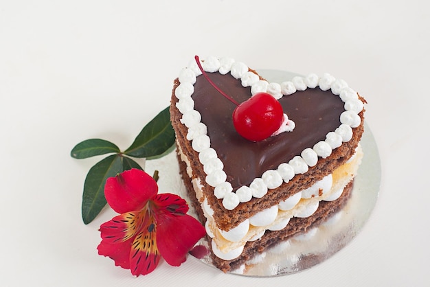 Photo gâteau en forme de coeur