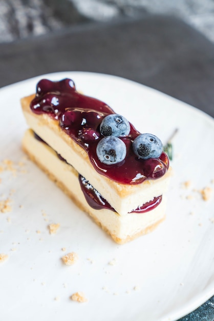 gateau de fromage aux myrtilles