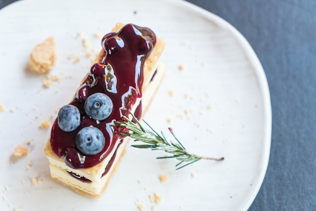 gateau de fromage aux myrtilles