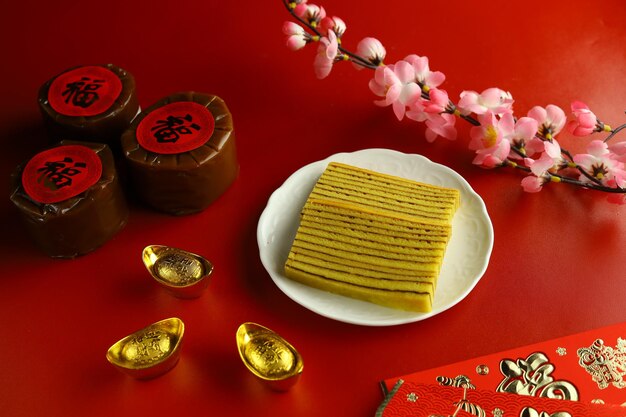 Gâteau indonésien aux mille couches ou lapis légitime Ce gâteau servi le Nouvel An chinois