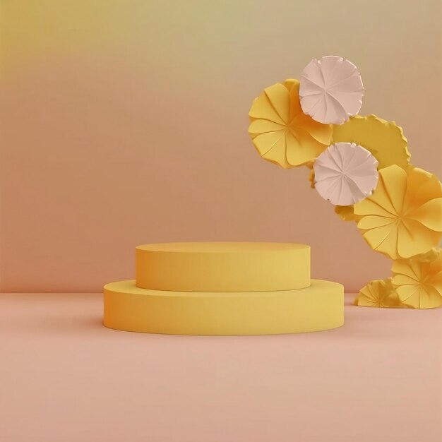 Un gâteau jaune avec une fleur dessus