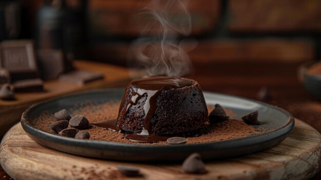 Un gâteau de lave au chocolat décadent