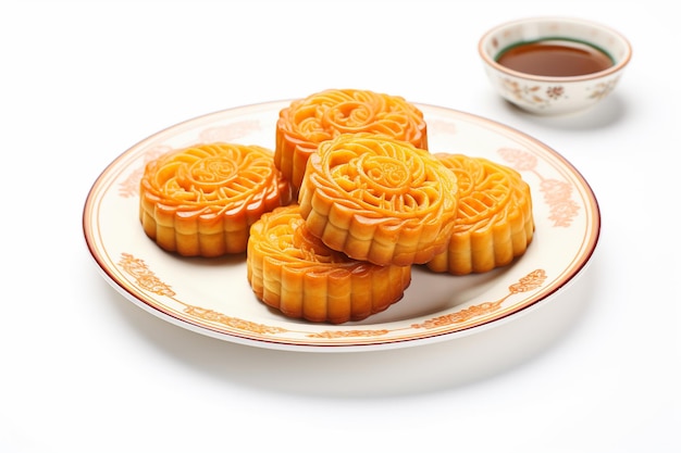 Gâteau de lune sur une assiette isolée sur