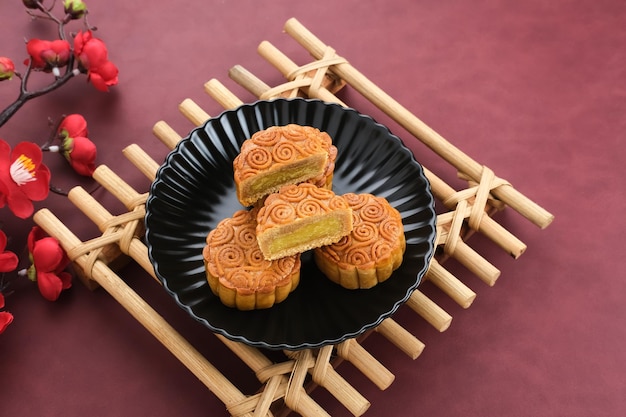 Gâteau de lune, collation traditionnelle chinoise populaire pendant le festival de la mi-automne.