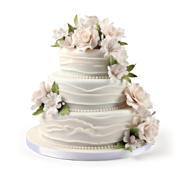 gâteau de mariage blanc isolé