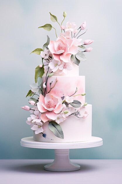 Gâteau de mariage de conte de fées à l'aquarelle Délices fantaisistes