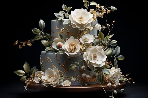 Photo un gâteau de mariage élégant