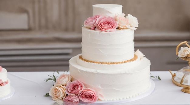 gâteau de mariage sur fond blanc gâteau sucré sur blanc gâteau de mariée délicieux gâteau conçu