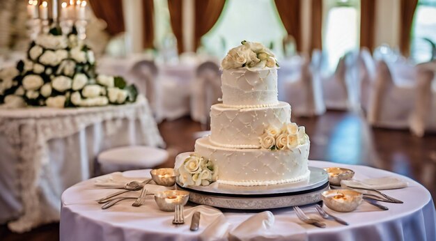 Gâteau de mariage de luxe gâteau de mariage conçu gorge de mariage sur la table décoration de table de mariage