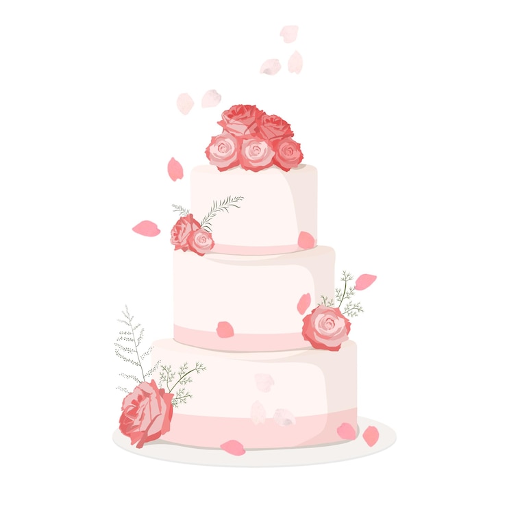 Photo un gâteau de mariage png rose à l'arrière-plan transparent