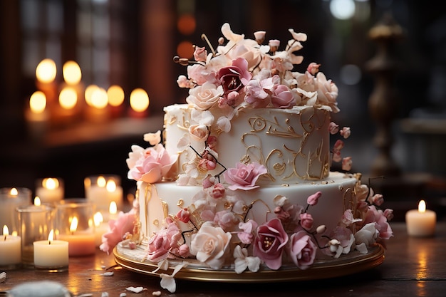 Un gâteau de mariage.