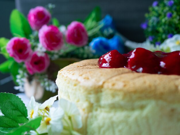 Gâteau moelleux aux fraises