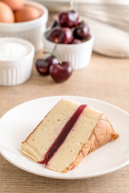 gâteau mousseline cerise