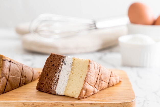 gâteau en mousseline deux tons