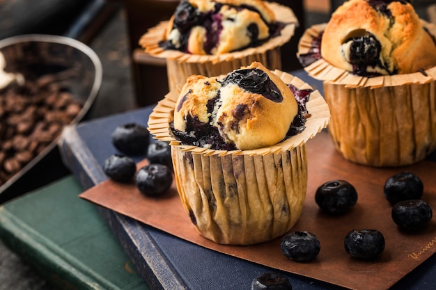 Gâteau muffin aux bleuets frais