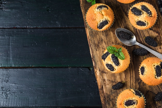 Gâteau muffin aux mûres