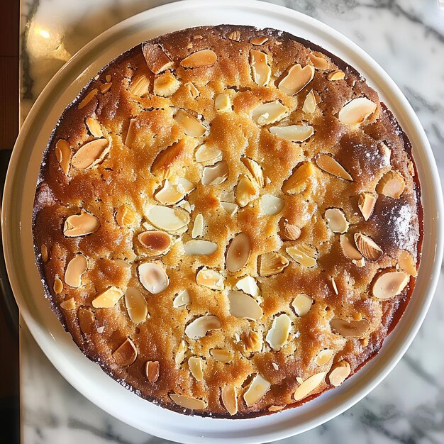 Photo un gâteau avec des noix sur un plat