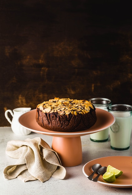 Gâteau paléo au chocolat et aux amandes vegan