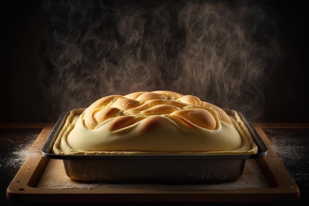 Gâteau de pâte au four cuit au four sur une plaque de cuisson