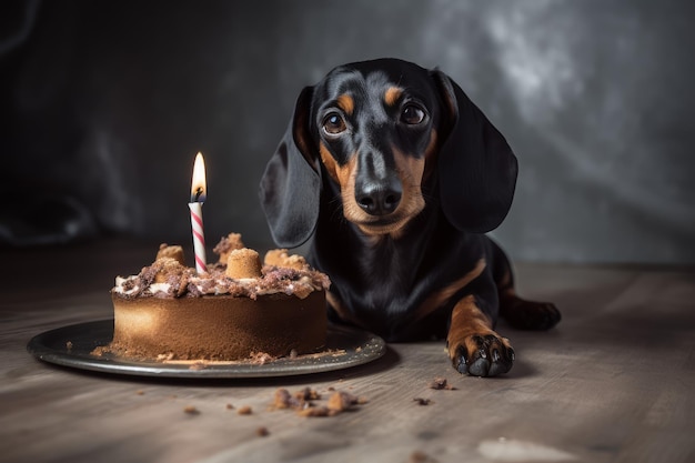 Gâteau pour chien teckel animal Generate Ai