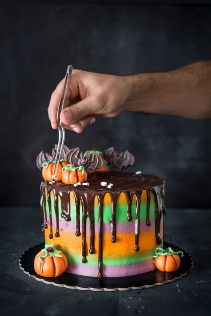 Gâteau pour Halloween au chocolat