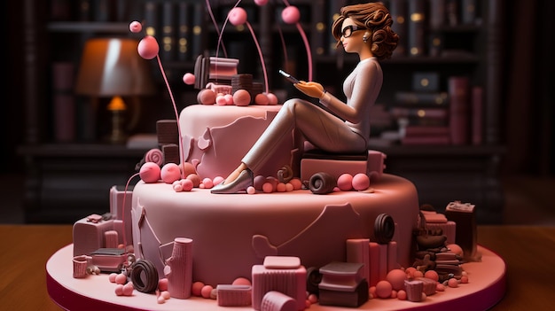 Un gâteau pour une jeune femme professionnelle