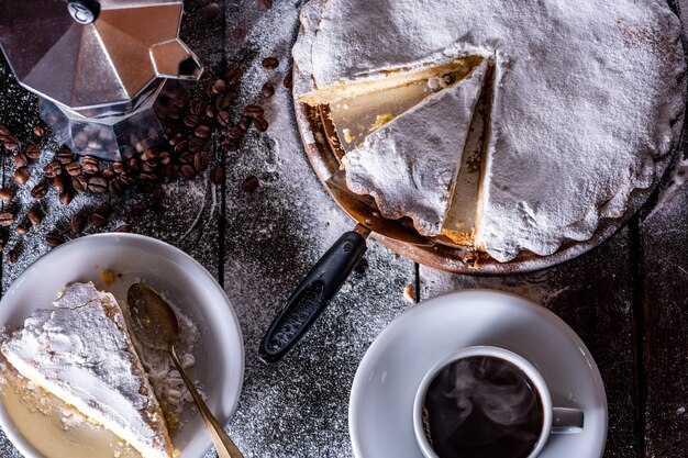 Gâteau à la ricotta avec café