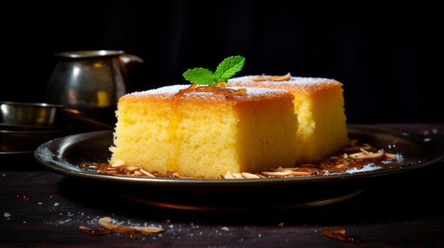 Photo gâteau à la sémoline douce