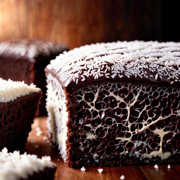 Le gâteau sucré traditionnel populaire de Lamington