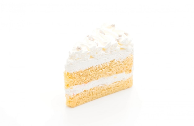 gâteau à la vanille sur fond blanc