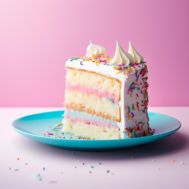 Gâteau à la vanille pour une fête d'anniversaire Bannière dépliant ou publicité