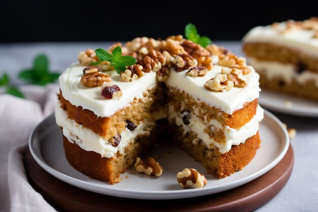 Gâteau végétarien à la carotte avec des noix