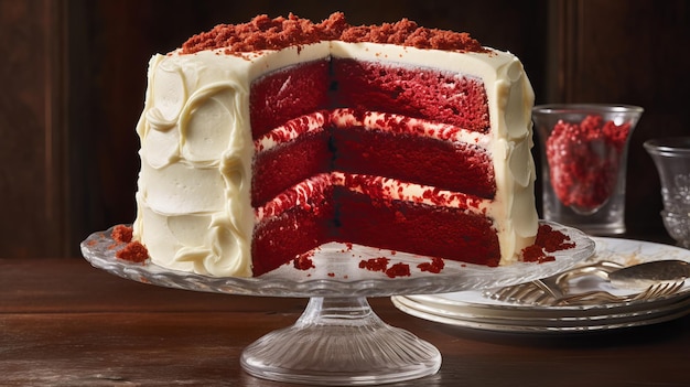 Un gâteau de velours rouge à couper le souffle Une délicieuse combinaison