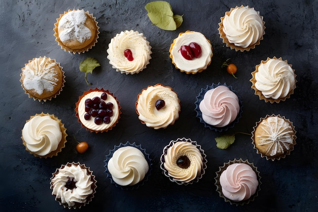 Des gâteaux à la crème assortis un assortiment décadent plaisant au palais