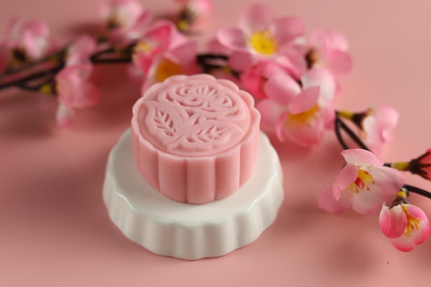 Gâteaux de lune à la peau enneigée Nourriture traditionnelle chinoise du festival de la mi-automne