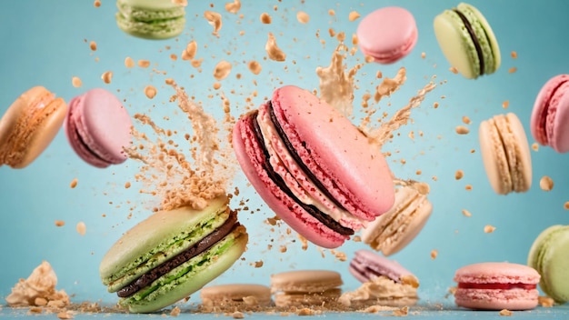 Gâteaux macarons colorés Petits gâteaux français Macarons français sucrés et colorés