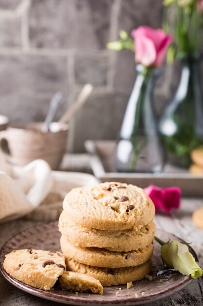 Gâteaux avec des pépites de chocolat