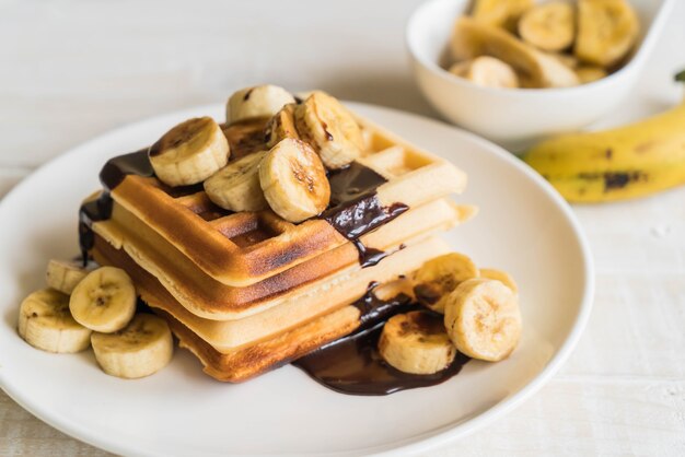 Gaufre banane au chocolat