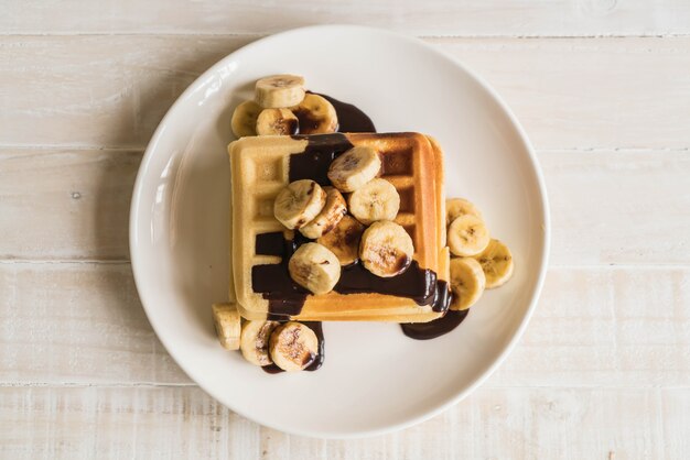 Gaufre banane au chocolat