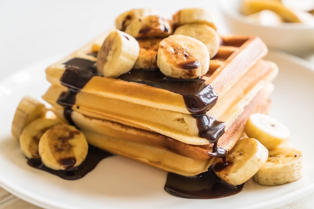 Gaufre banane au chocolat